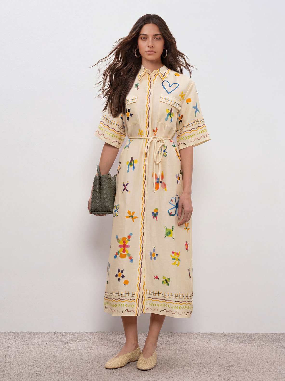 Robe midi aquarelle