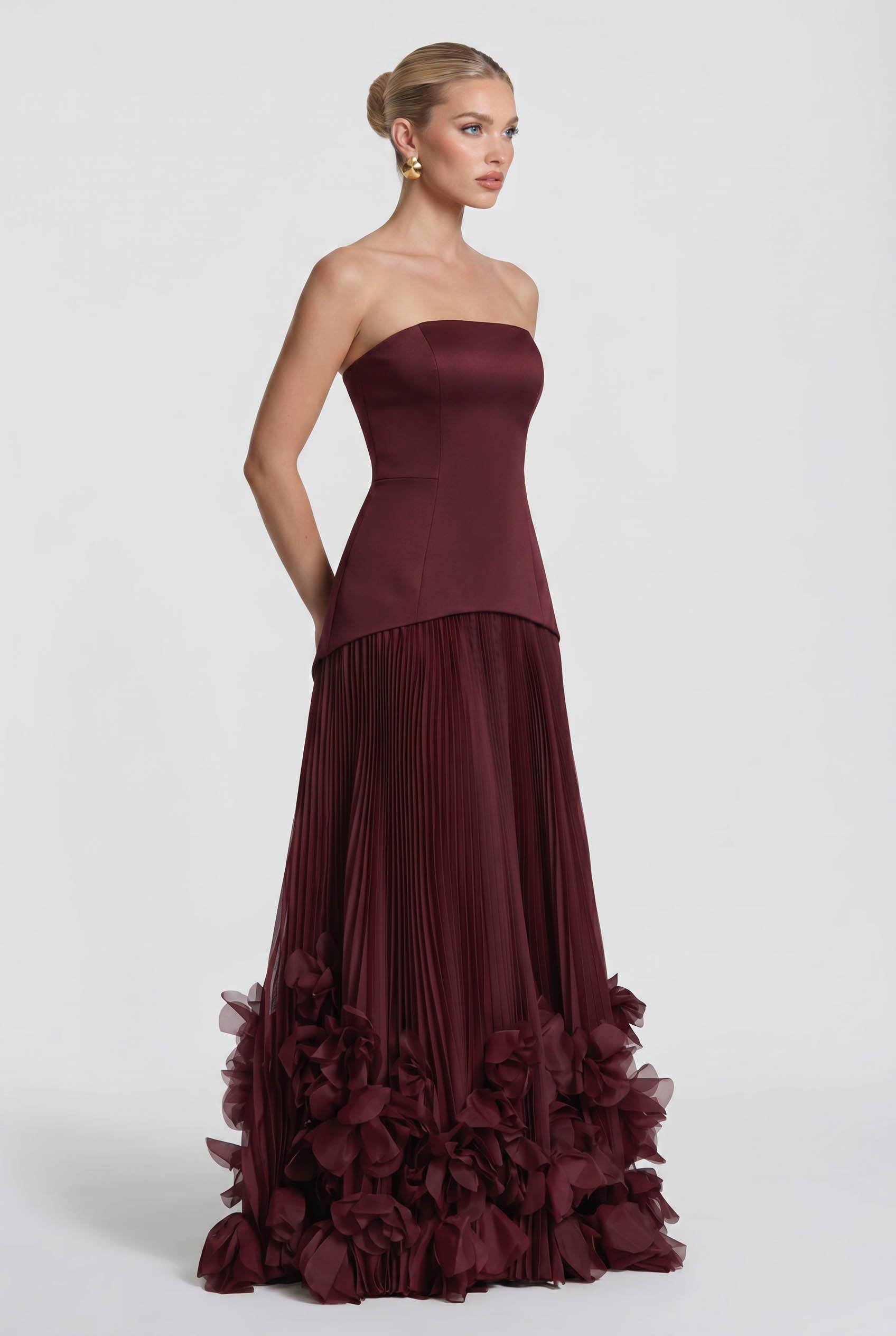 Maxi Dress with Petal Design
