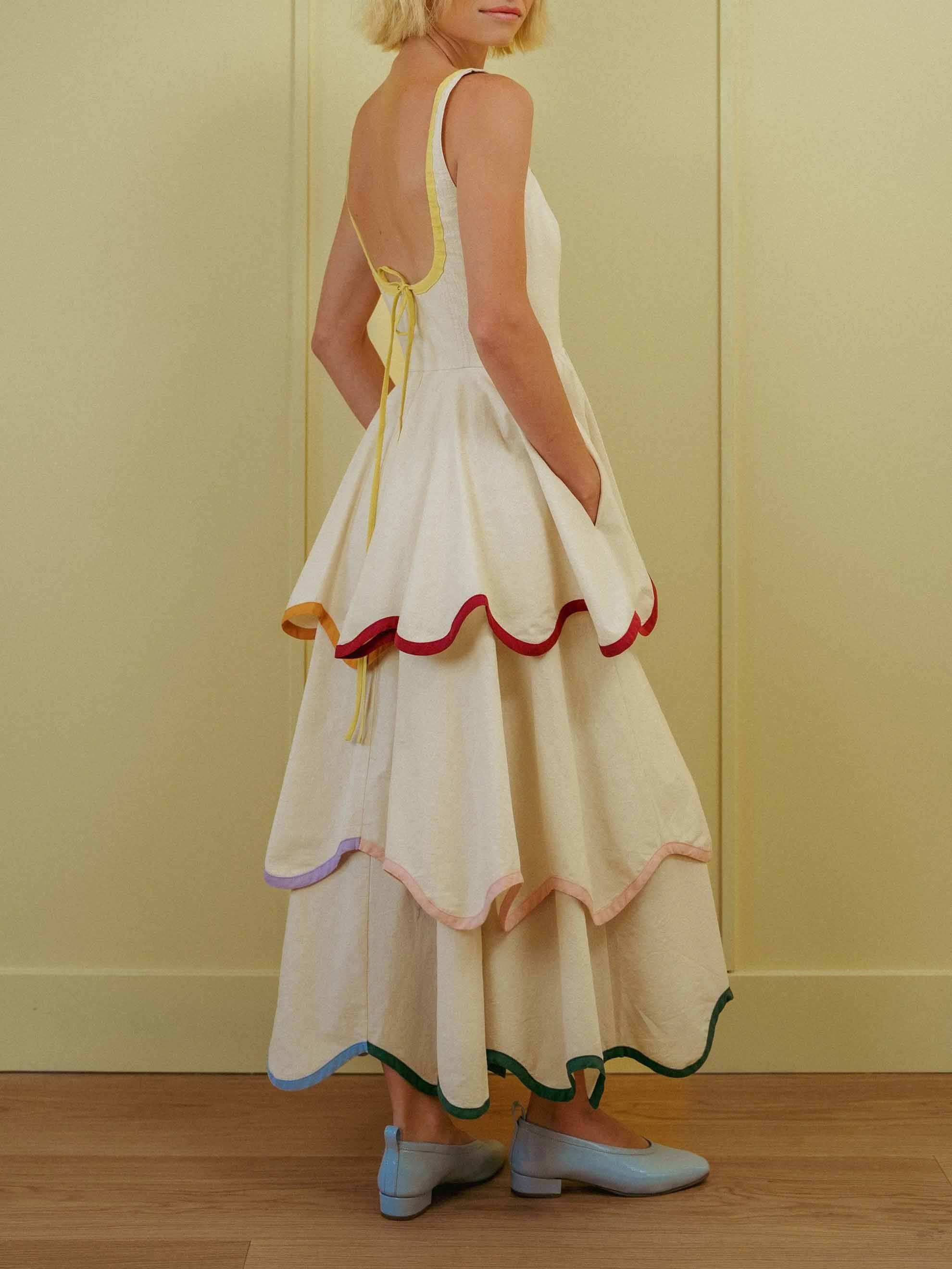 Robe maxi à volants