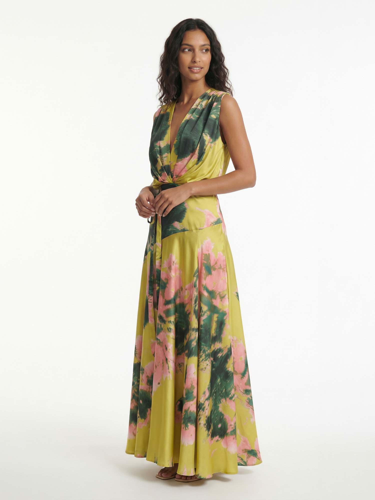 Robe maxi citron portefeuille
