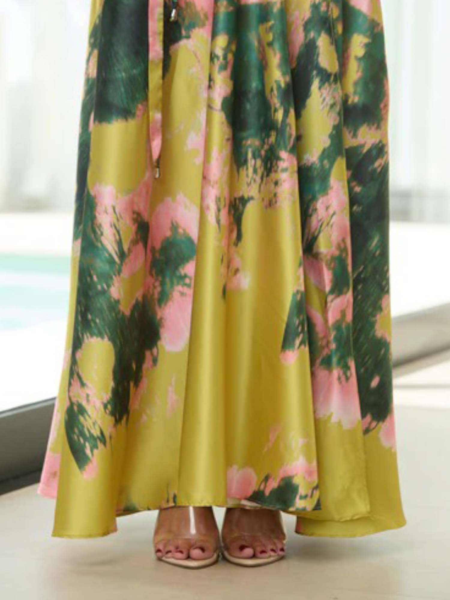 Robe maxi citron portefeuille