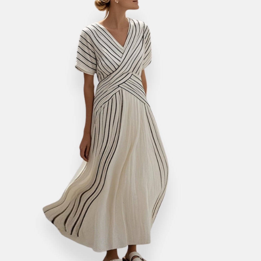 AliceLeon™ | Robe fluide à rayures élégantes