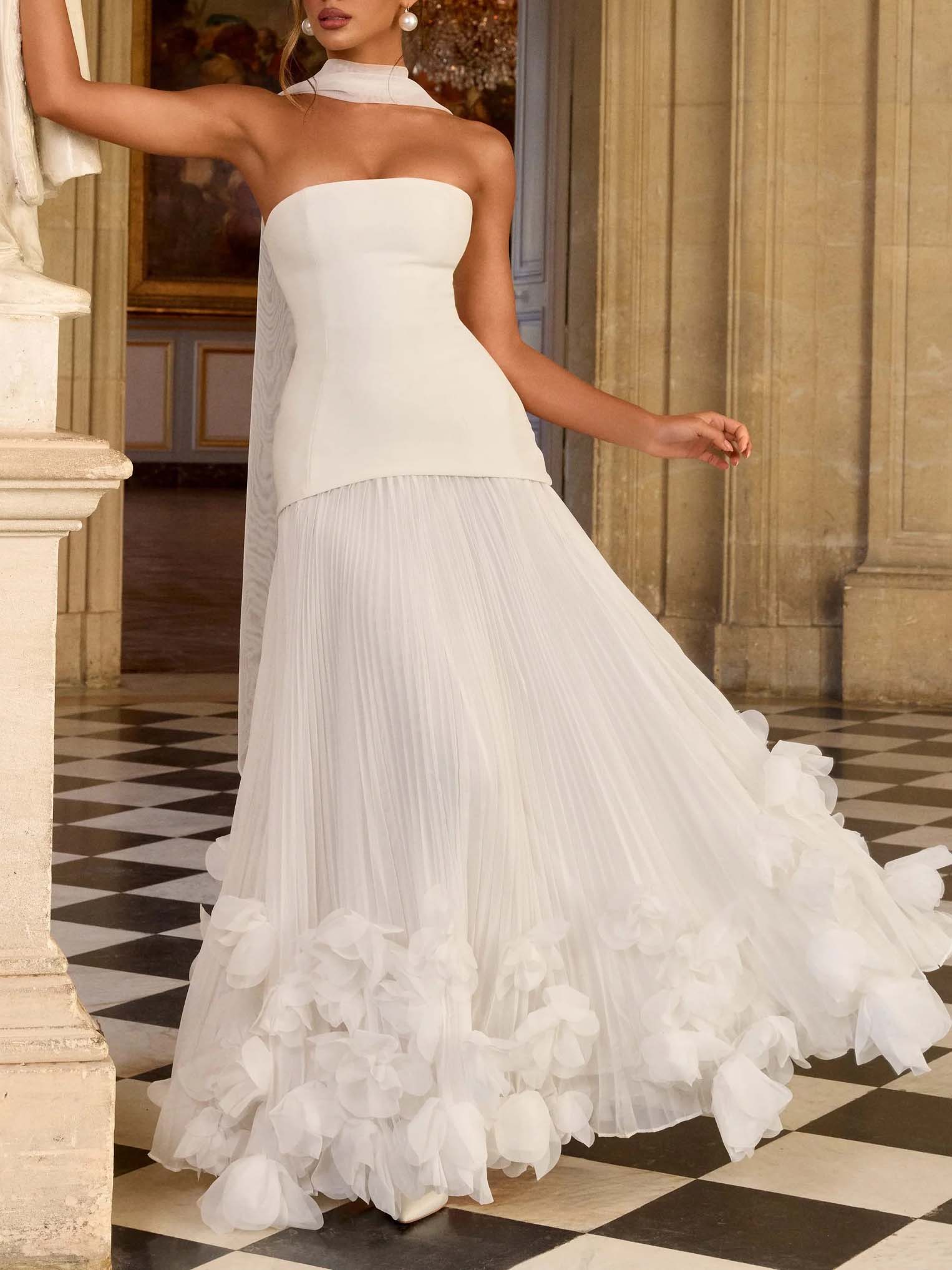 Maxi Dress with Petal Design