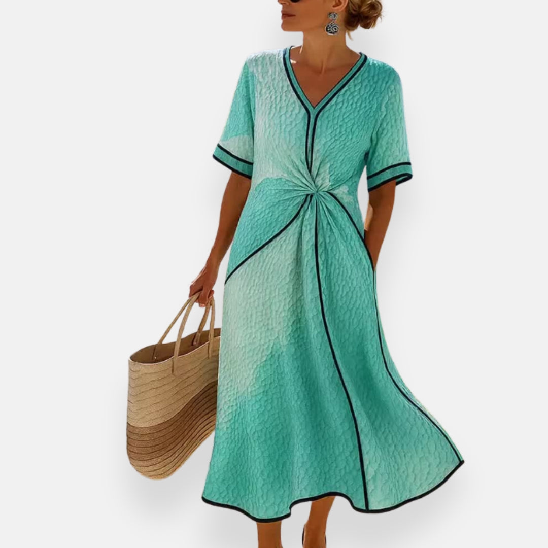 AliceLeon™ | Robe avec nœud et bordures