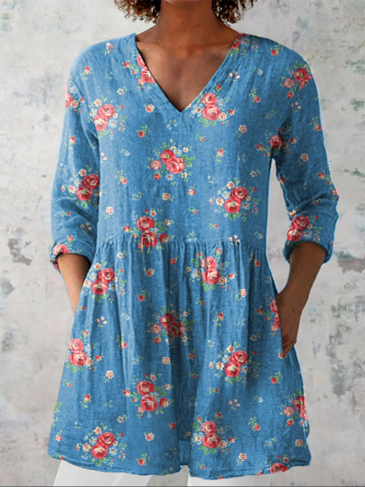 AliceLeon™ | Blouse longue à col en V