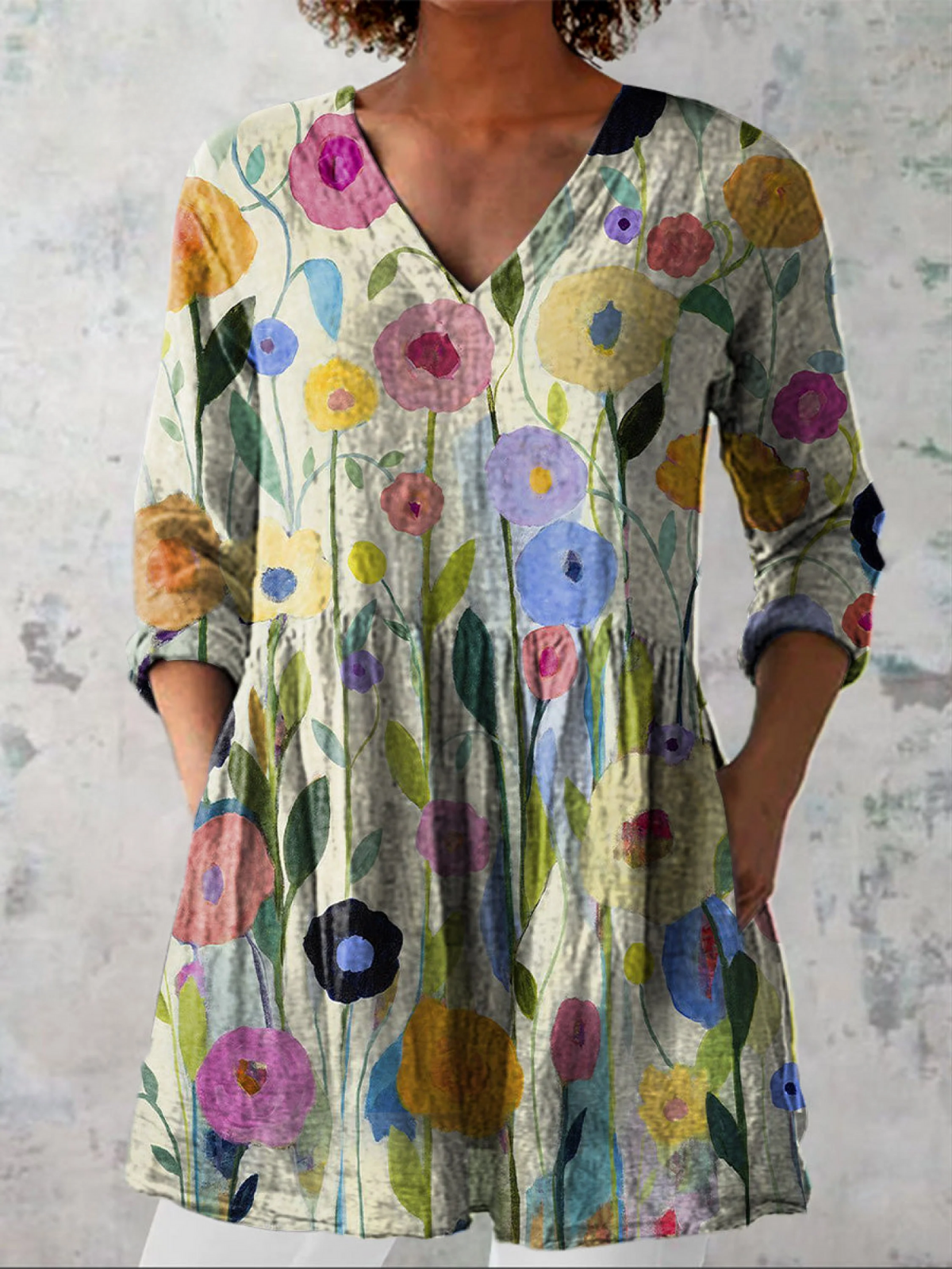 AliceLeon™ | Blouse longue à col en V