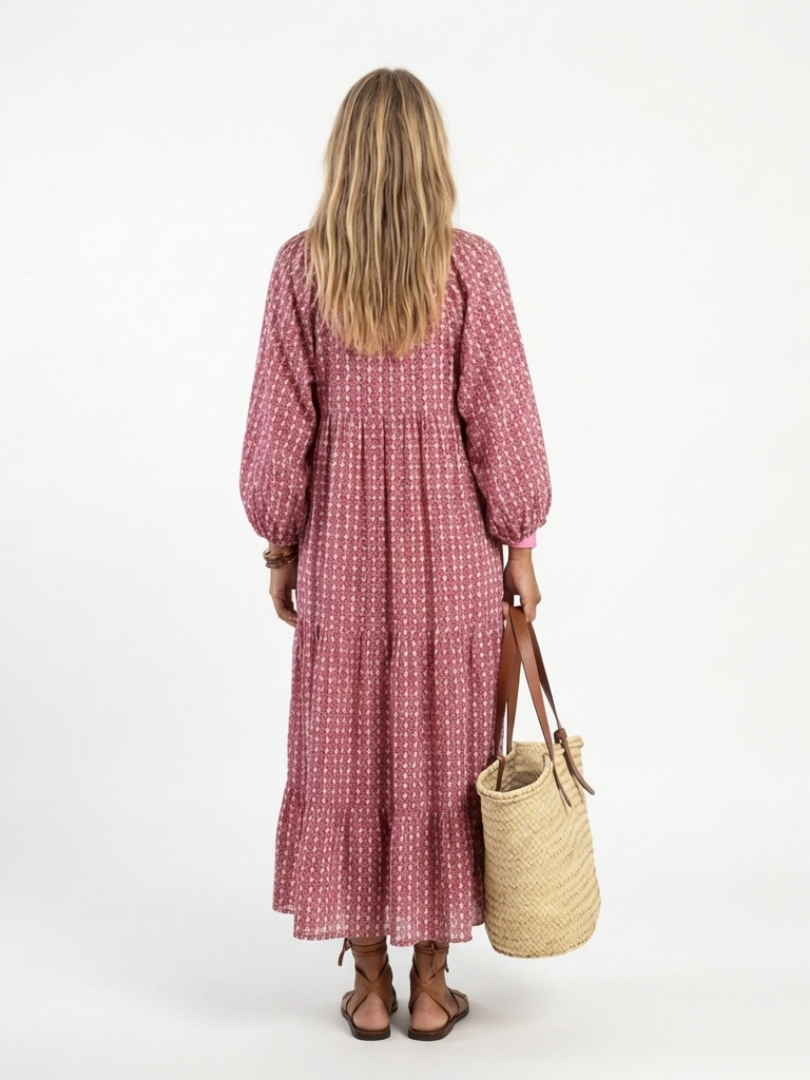 Arlette | Robe midi à manches longues