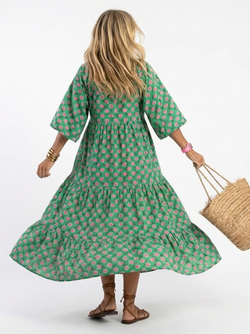 Fiora | Robe midi à volants