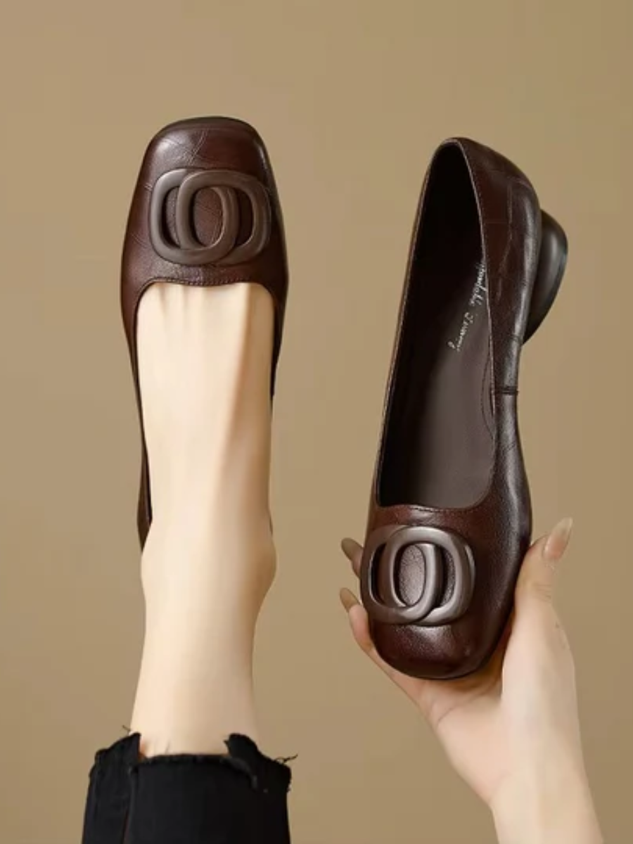 Ballerines en Cuir Opium