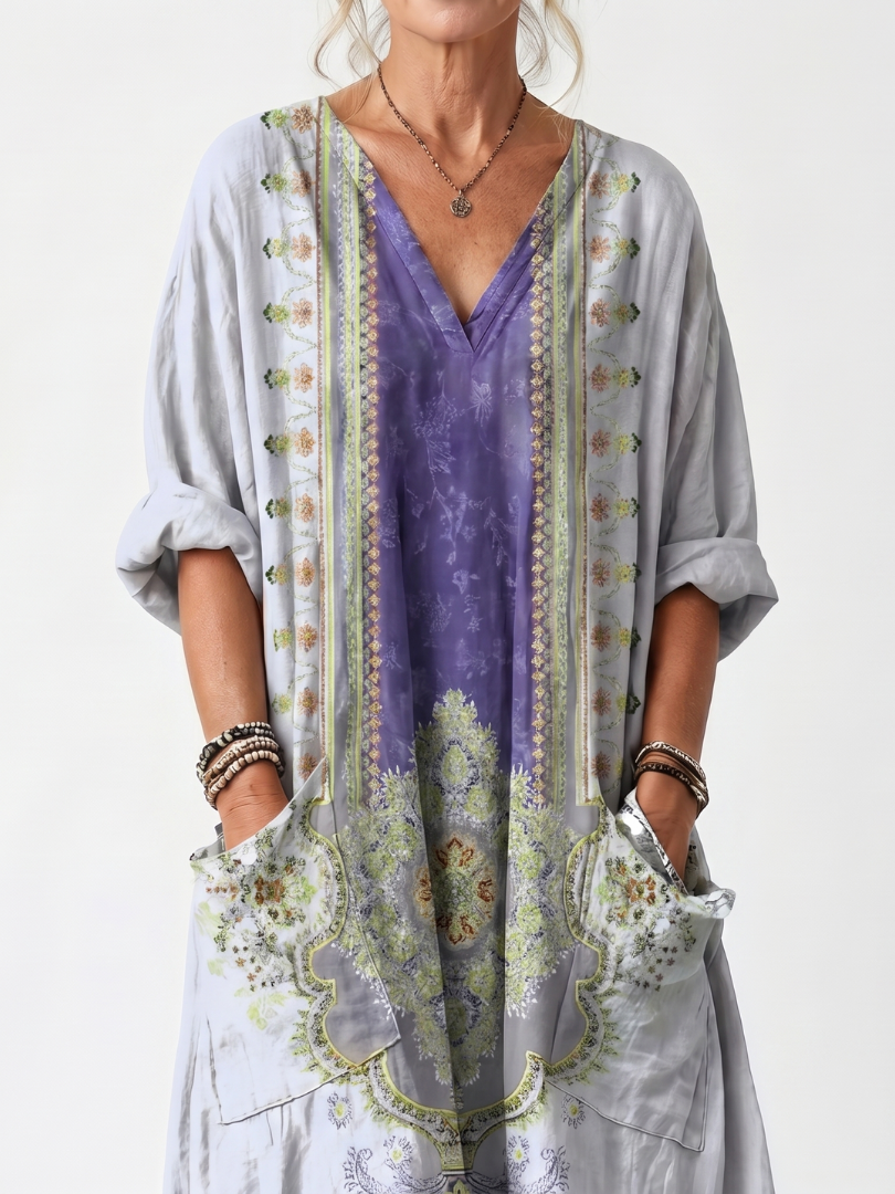Raina | Robe midi brodée