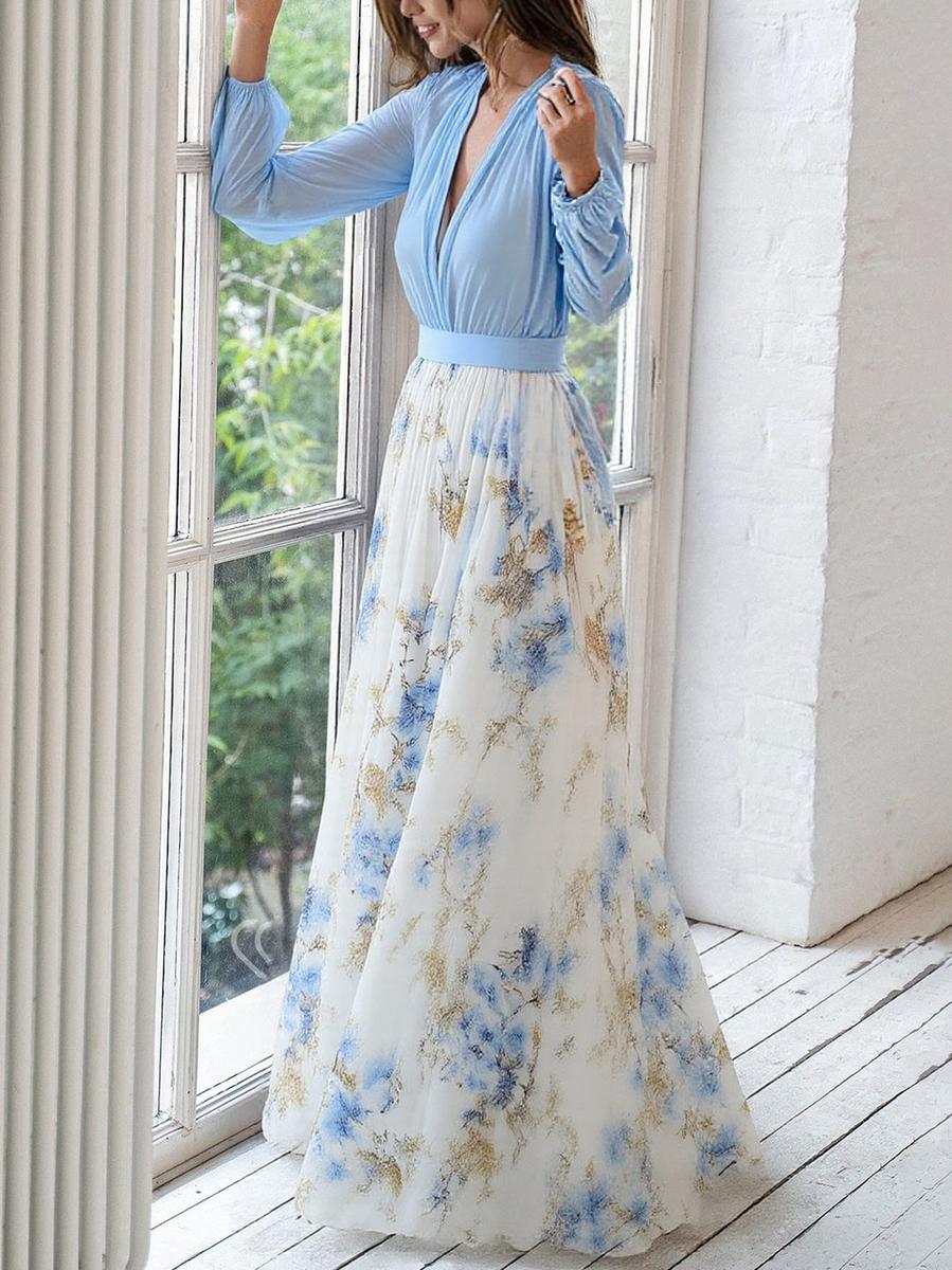 Maxi Robe à Imprimé Floral Éclatant