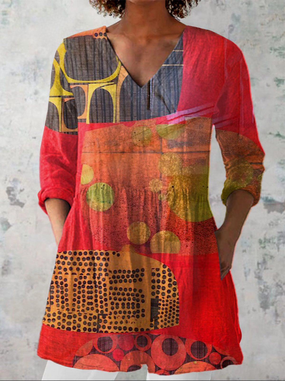 AliceLeon™ | Blouse longue à col en V