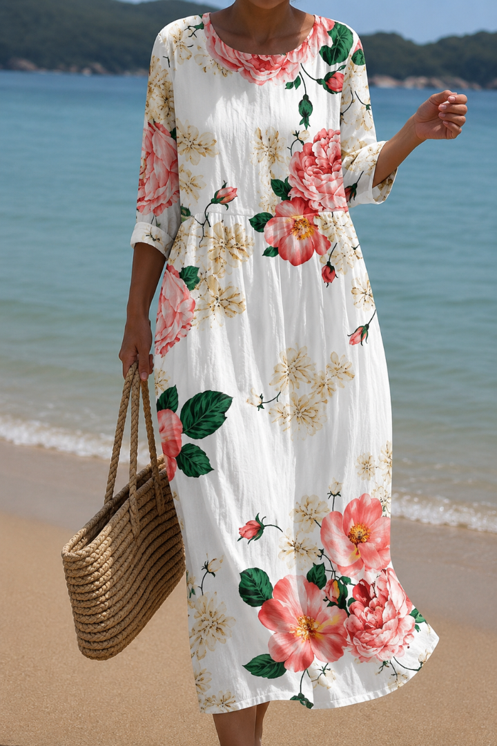 Coral Blossom Garden Dress