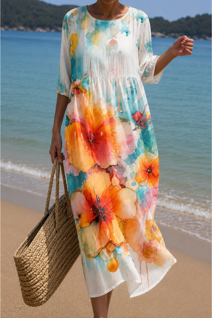 Sunlit Wildflower Breeze Dress