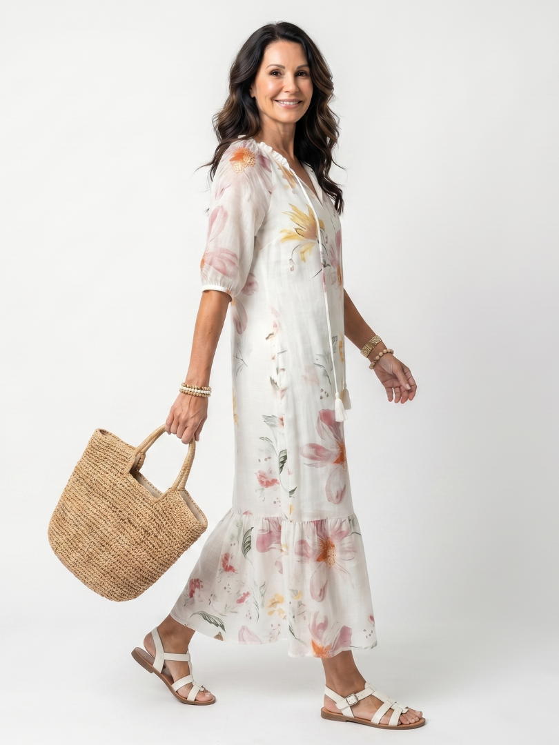 Noa | Robe midi fleurie