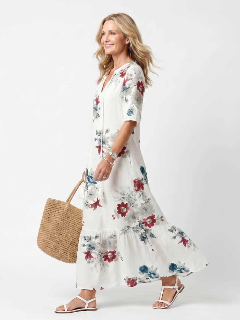 Maeva | Robe midi à nouer