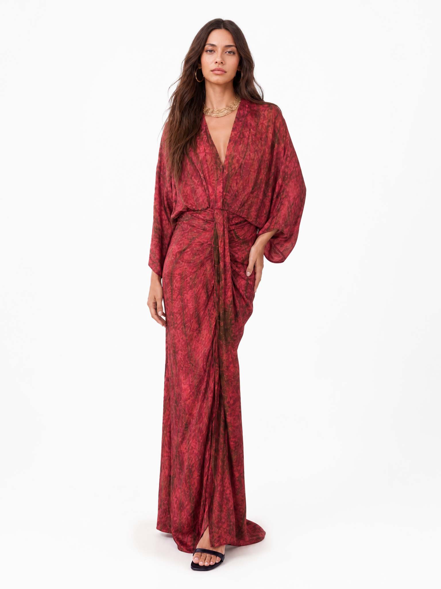 Kimono-Style Printed Robe