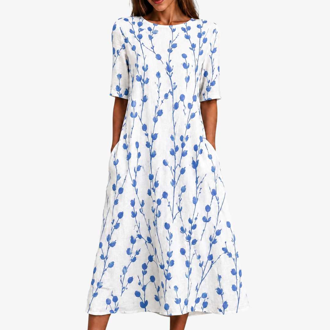 Robe Midi Poche Blue Meadow Breeze