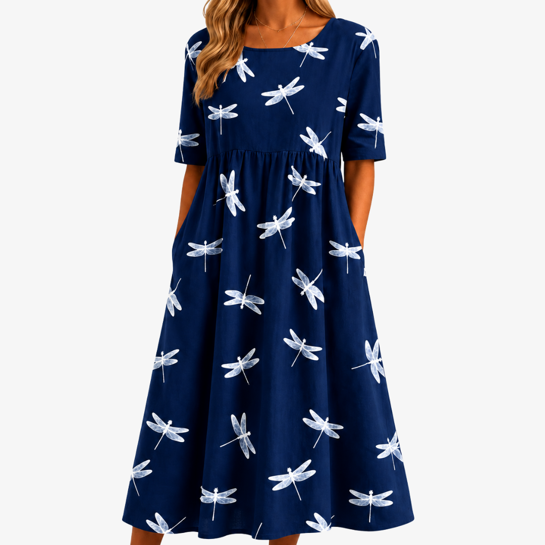 Robe Midi Libellule à Poches