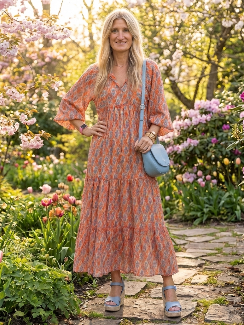 Amara | Robe midi géométrique
