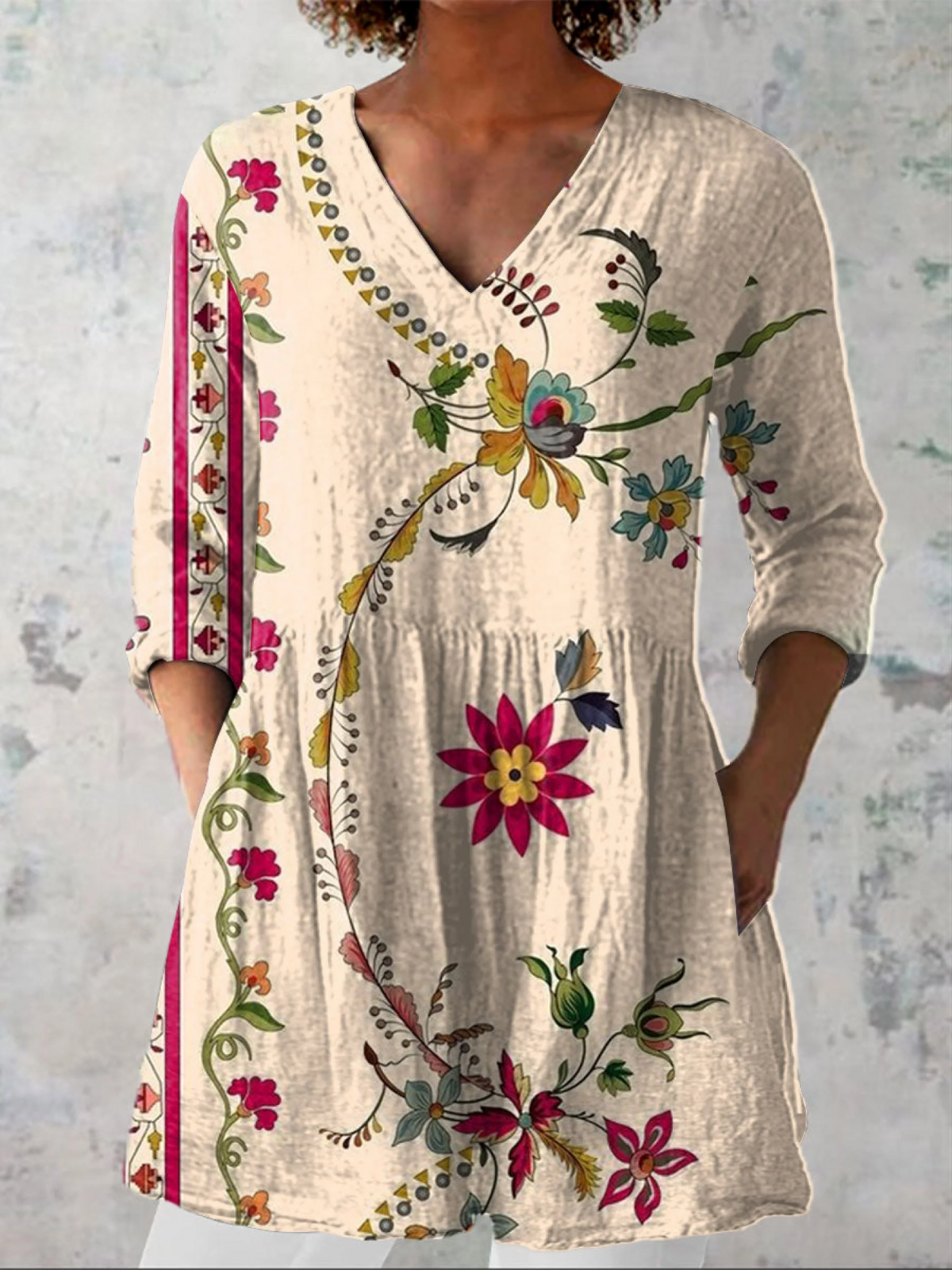 AliceLeon™ | Blouse longue à col en V