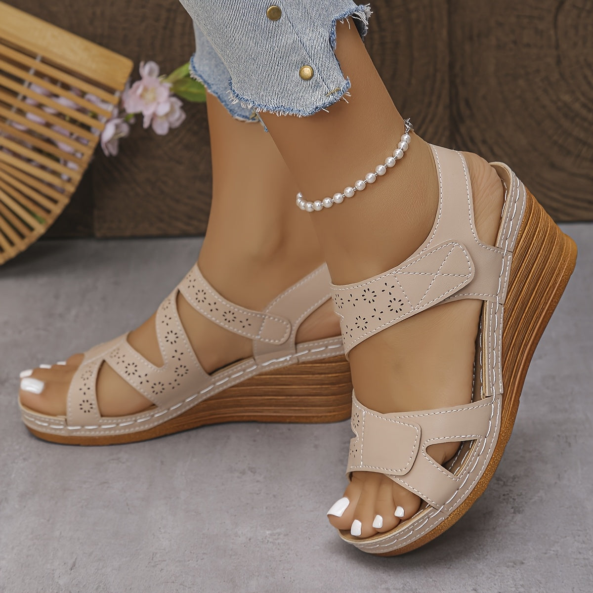 Prudy | Sandales Wedge Rembourrées à Talon