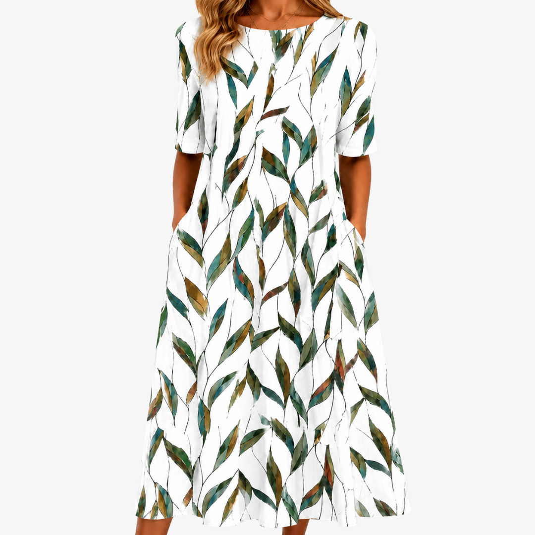 Robe Midi Botanique avec Poches Willow Meadow