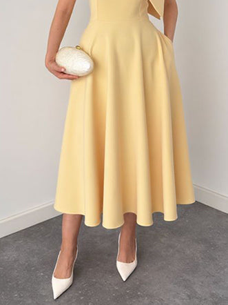 Robe midi ajustée à nœud