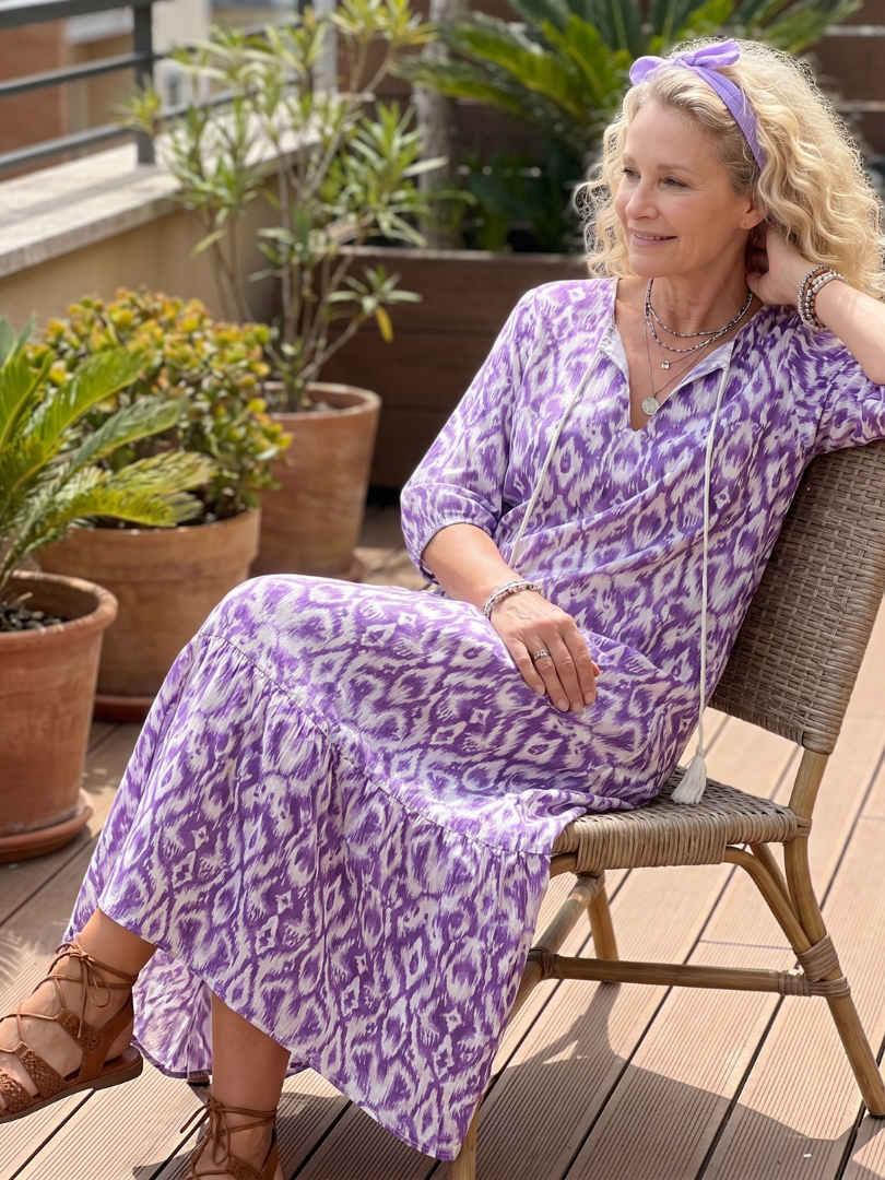 Penelope | Imprimé Midi Robe Nouée
