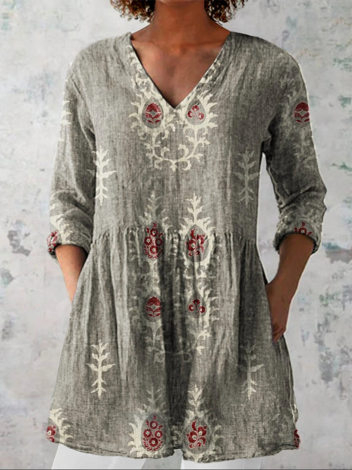 AliceLeon™ | Blouse longue à col en V