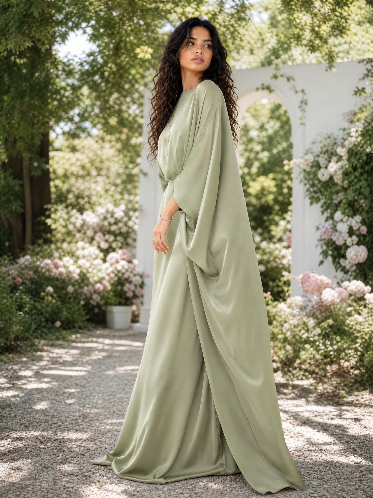 Robe Maxi Drapée Élégante et Minimaliste