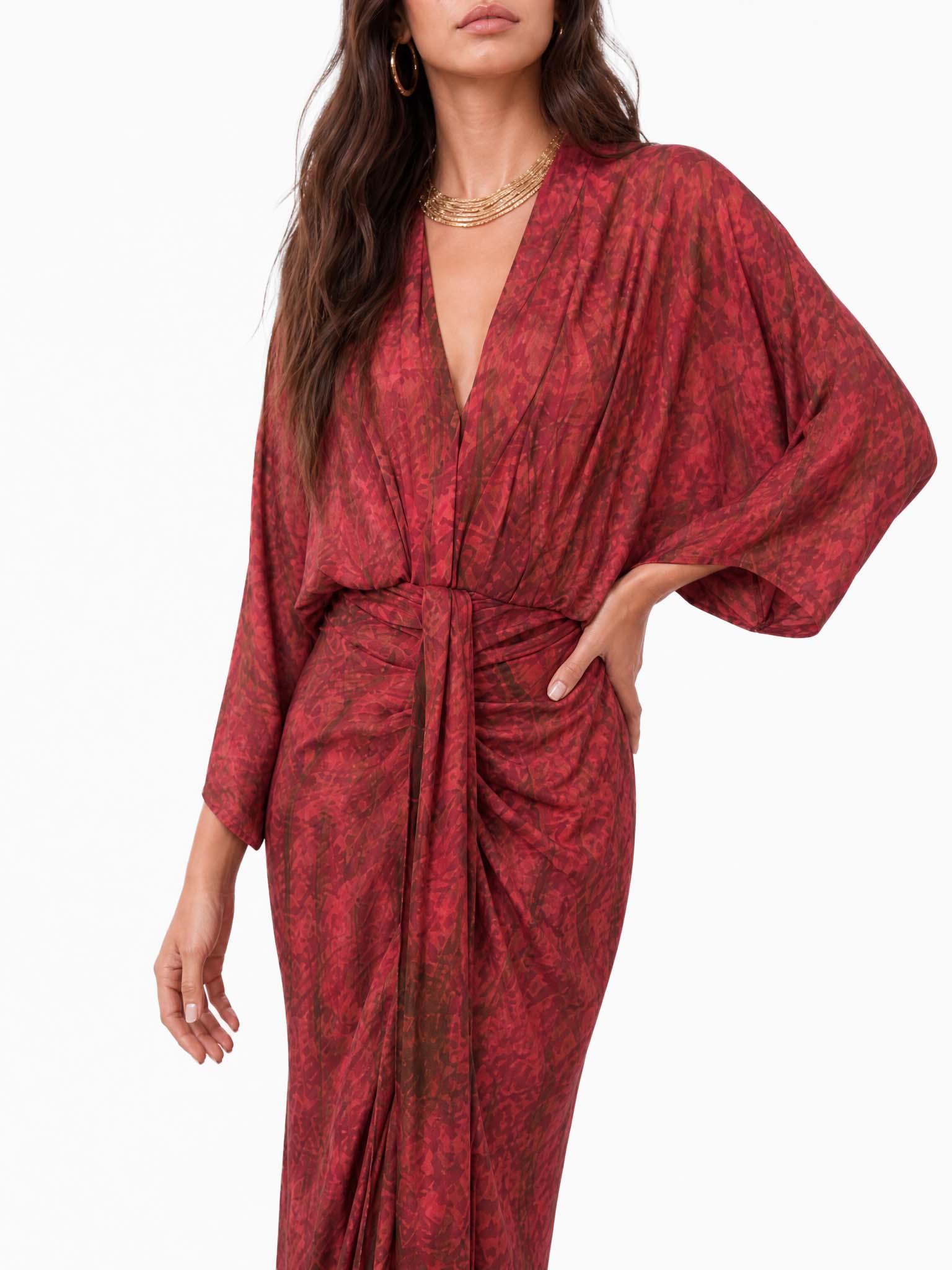 Kimono-Style Printed Robe