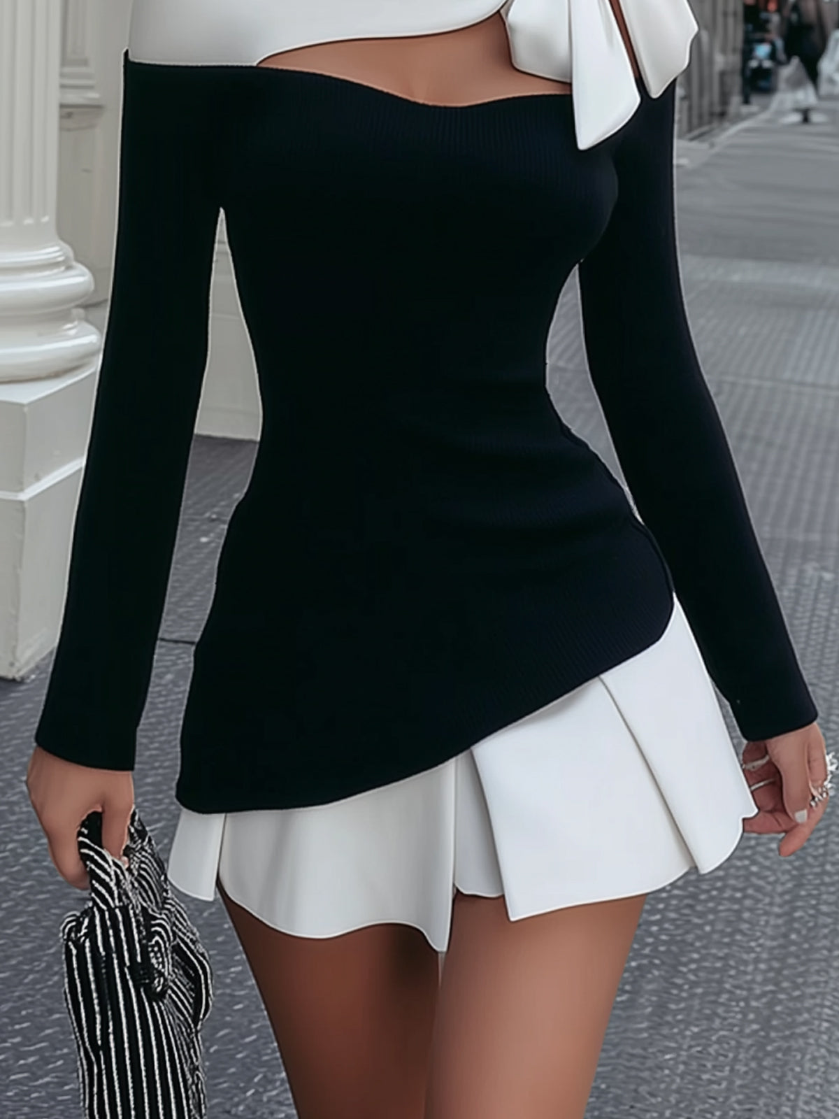 Faustine | Robe Mini Bicolore