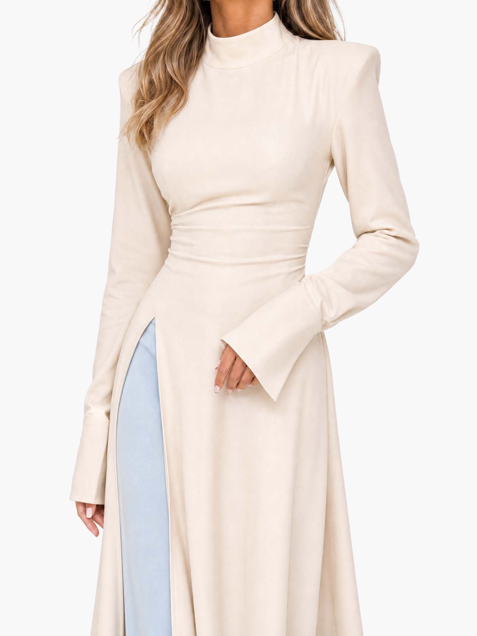 Robe Longue Élegante avec Fente Tendance