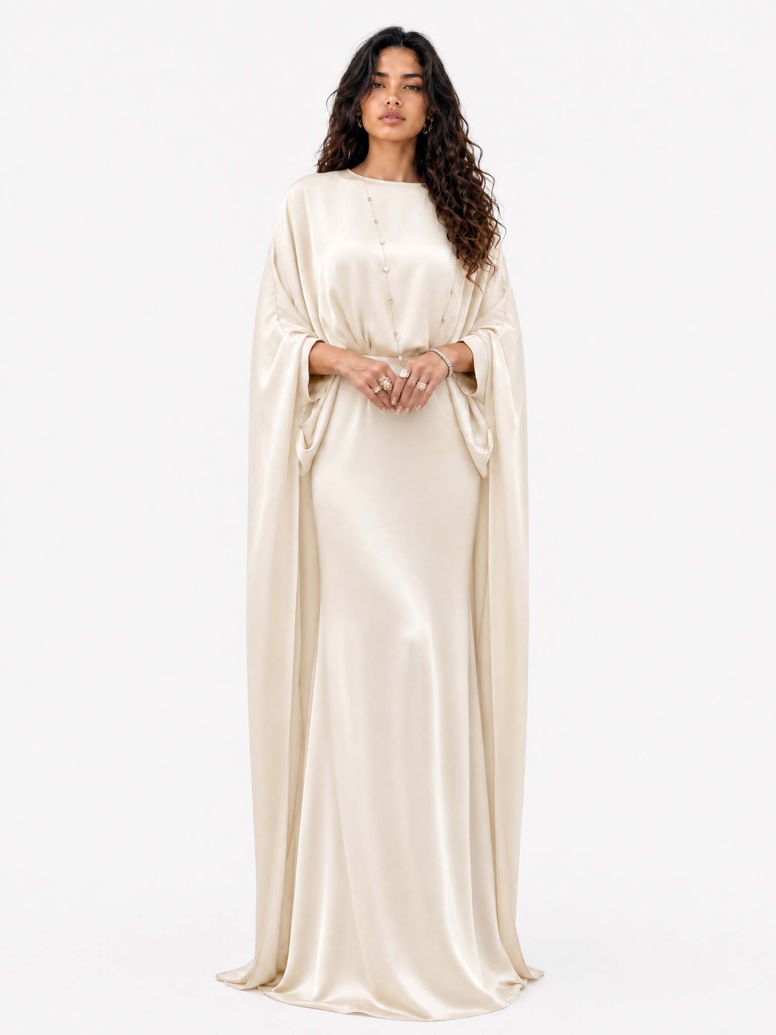 Robe Maxi Drapée Élégante et Minimaliste
