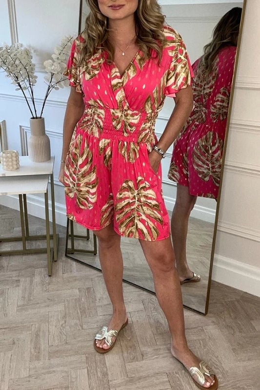 Combinaison Décontractée à Motif Floral