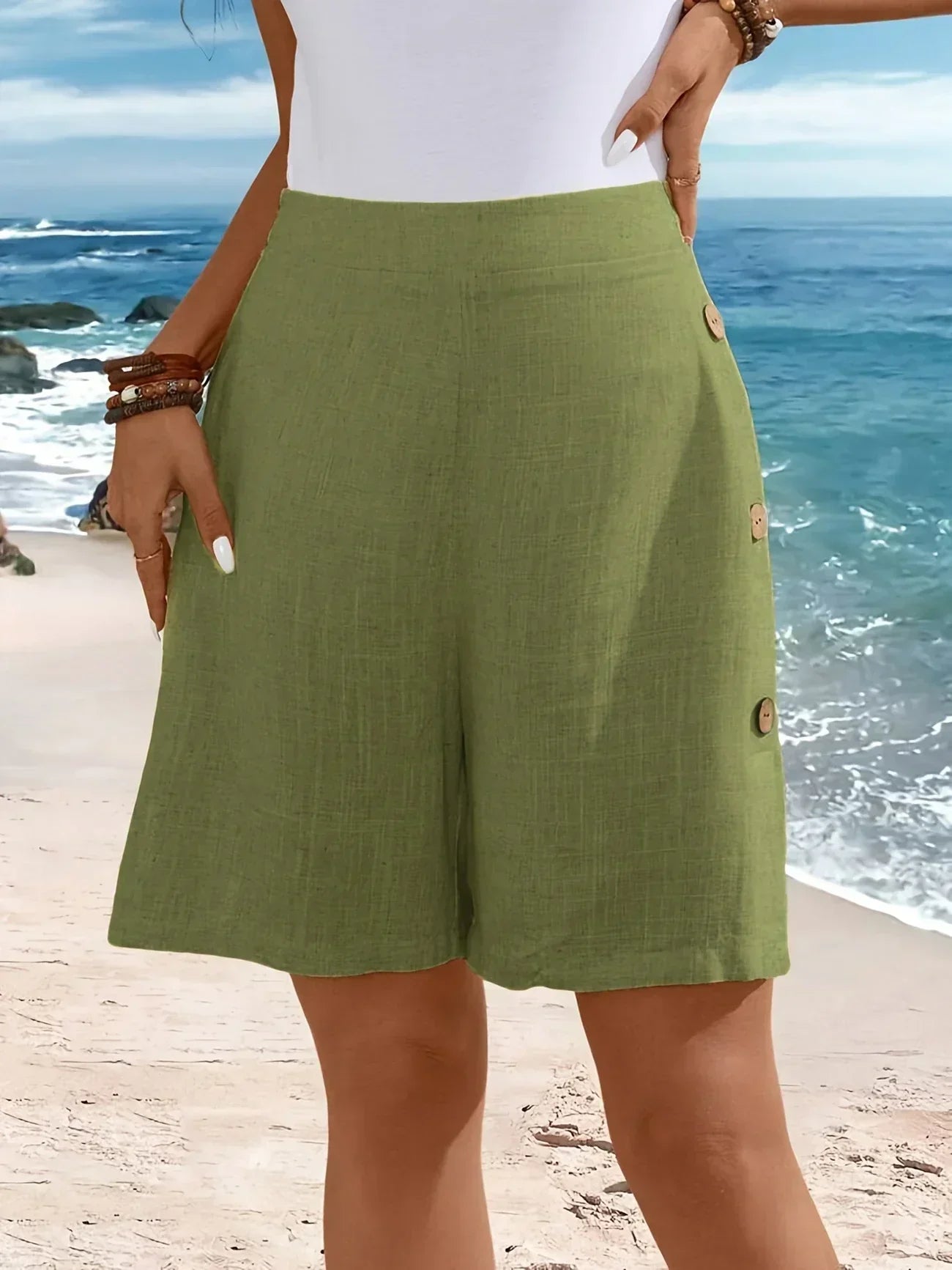 AliceLeon™ | Short à Boutons Confortable