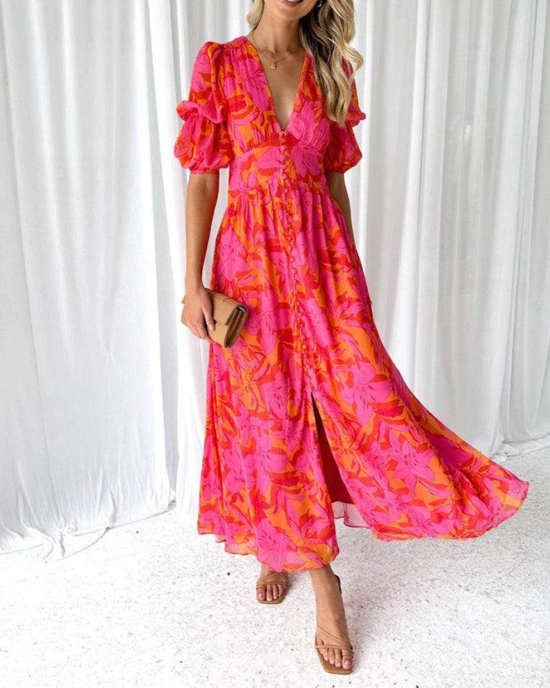 AliceLeon™ | Maxi Dress in Rose Red
