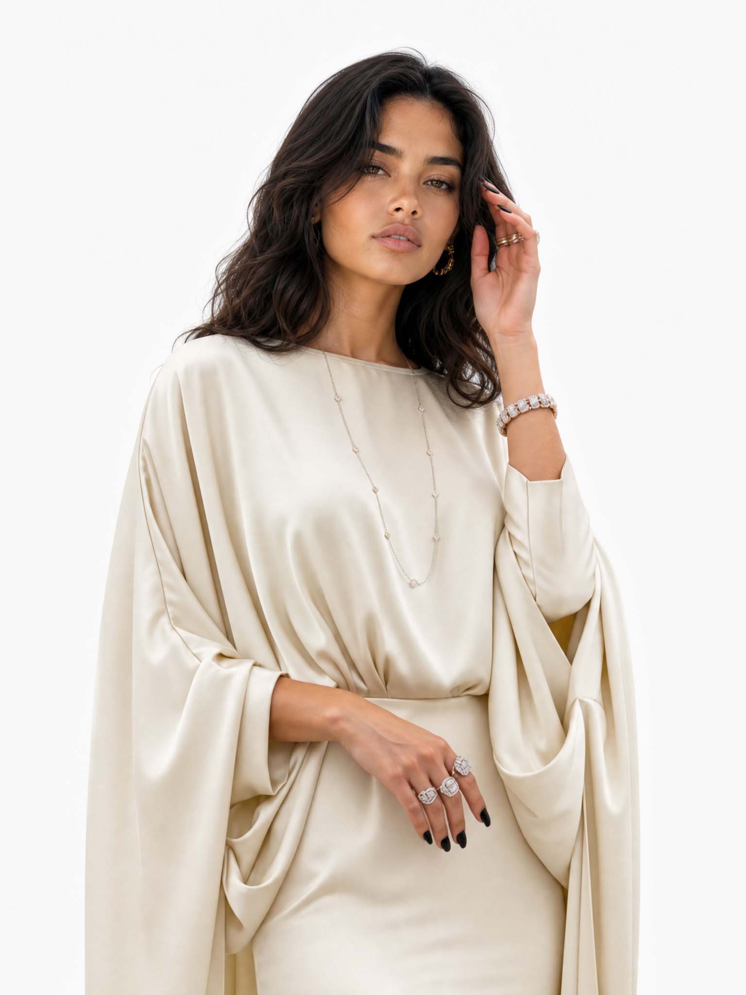 Robe Maxi Drapée Élégante et Minimaliste