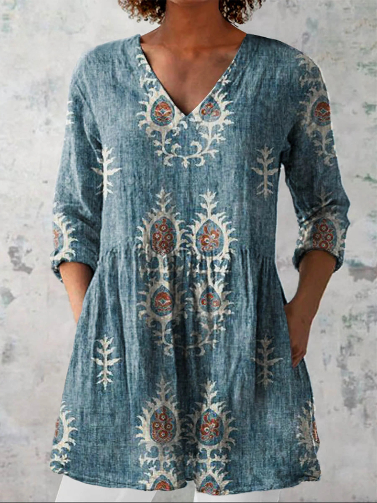 AliceLeon™ | Blouse longue à col en V