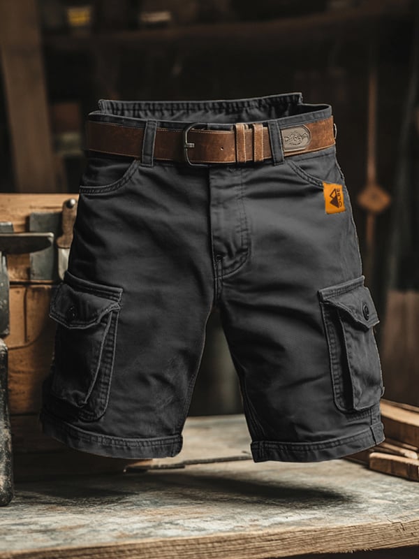 AliceLeon™ | Pantalon cargo court rétro avec poches multiples