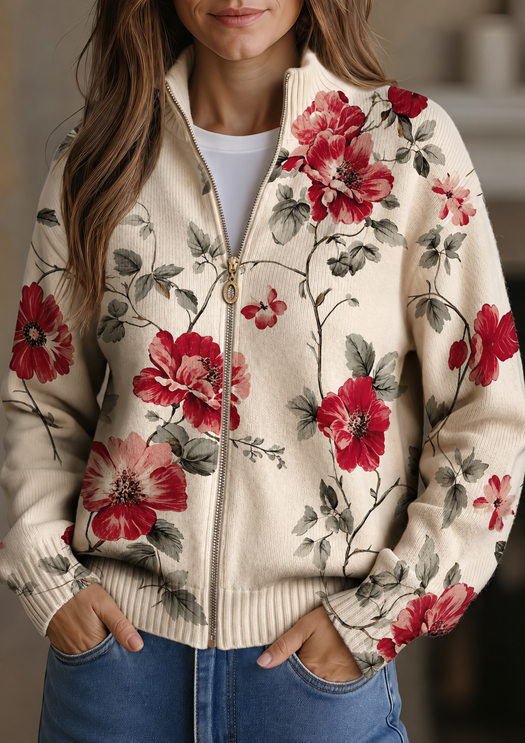 Wilhelmine | Cardigan à Roses