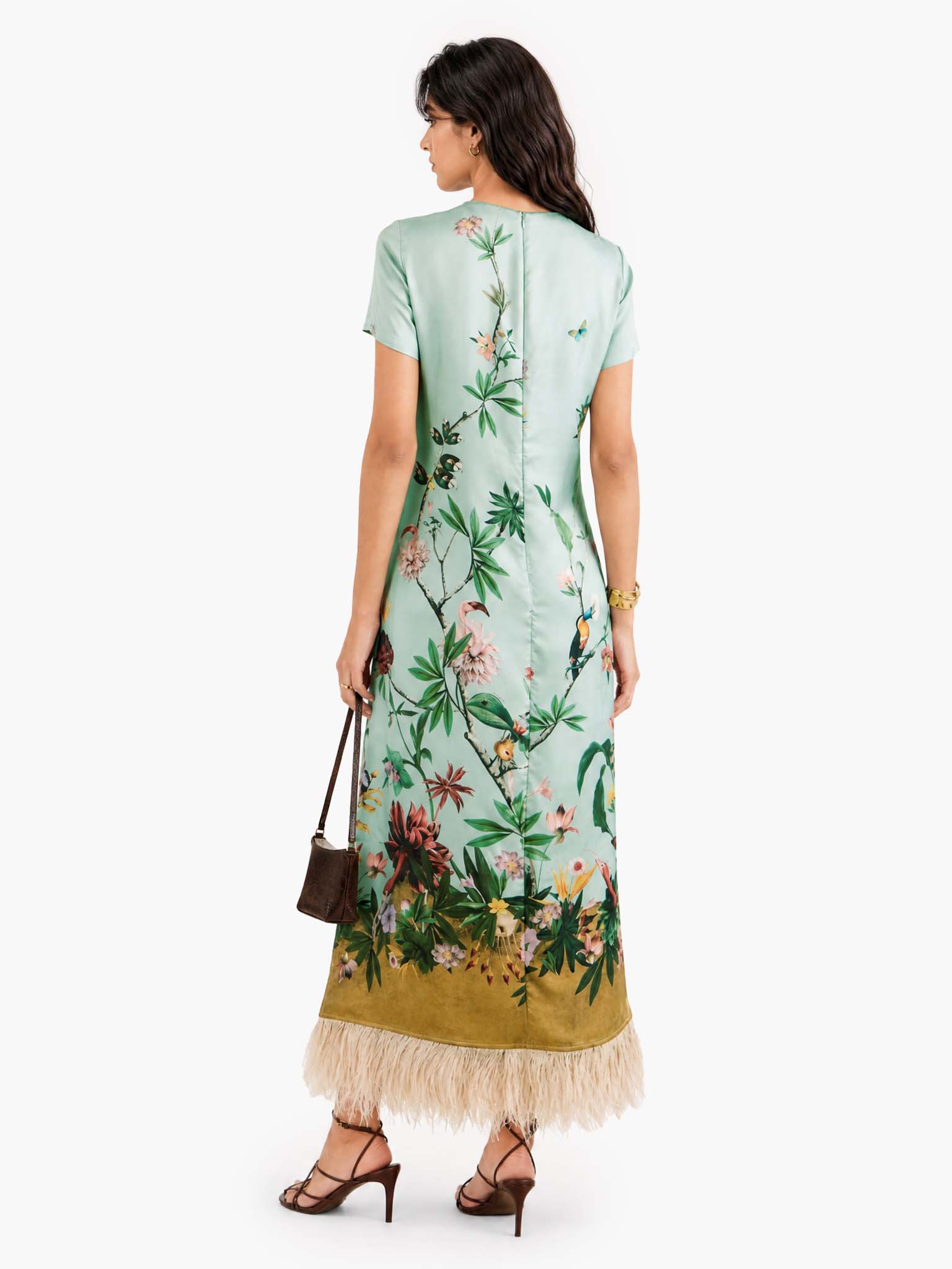 Robe maxi rétro imprimée
