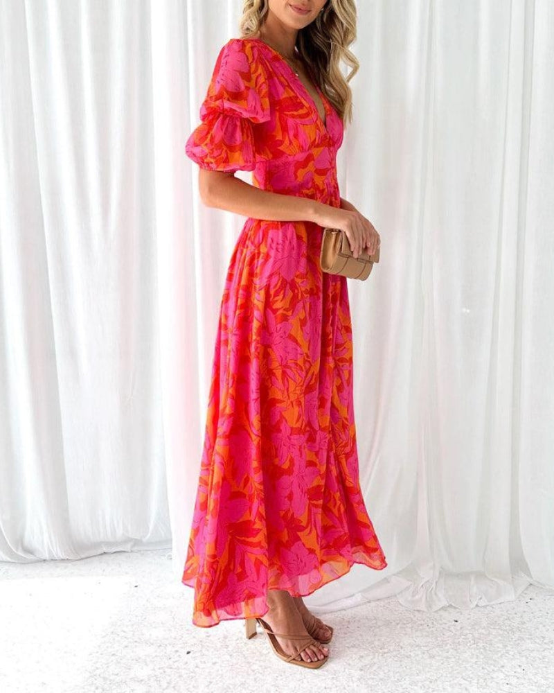 AliceLeon™ | Maxi Dress in Rose Red