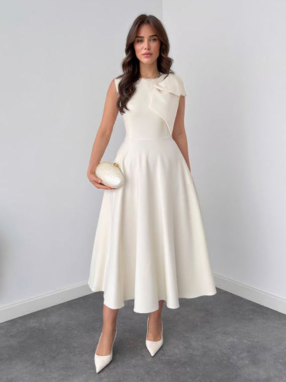 Robe midi ajustée à nœud