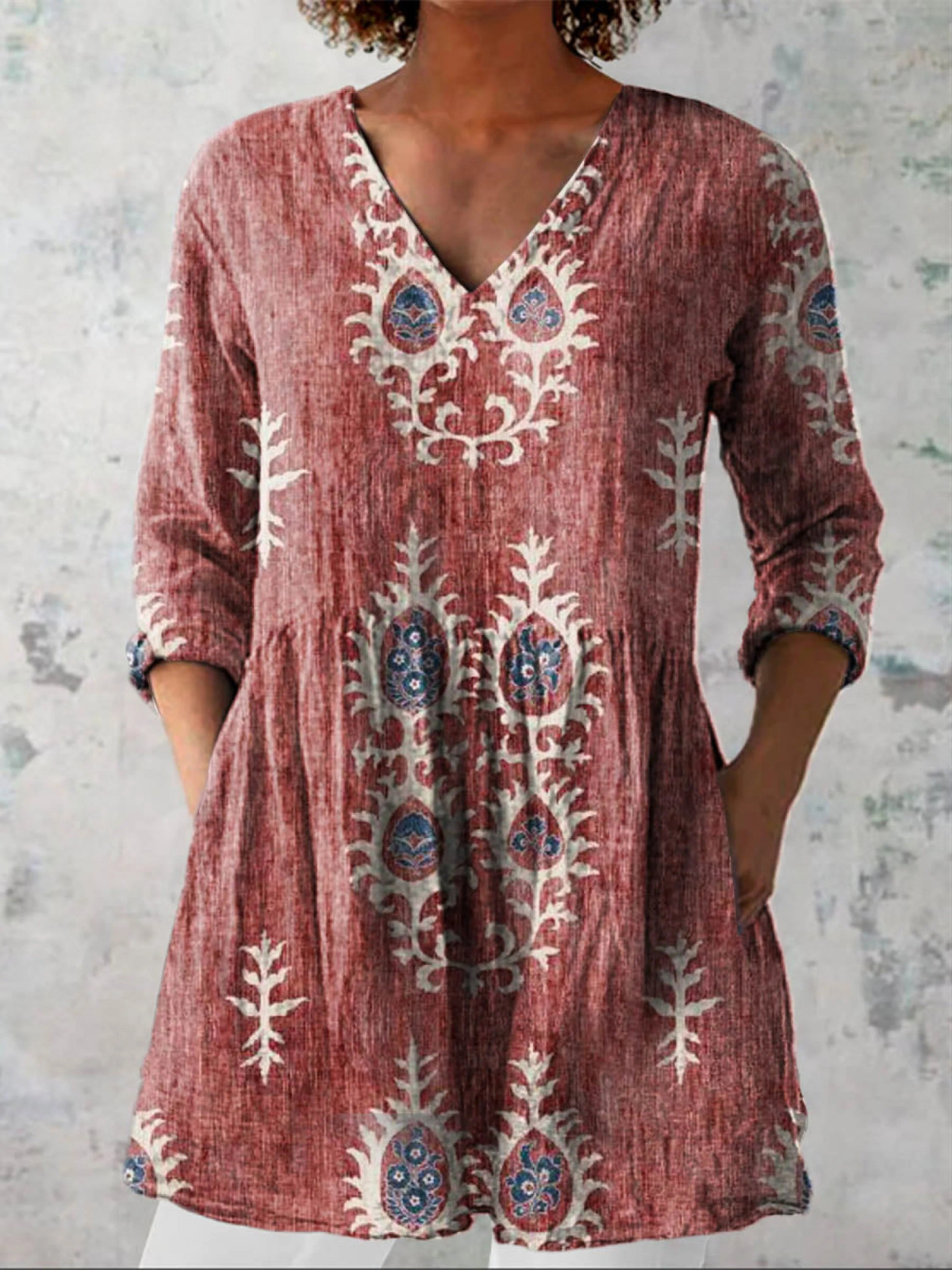 AliceLeon™ | Blouse longue à col en V