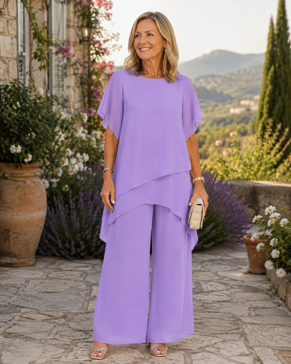 Ensemble Élégant Asymétrique en Deux Pièces