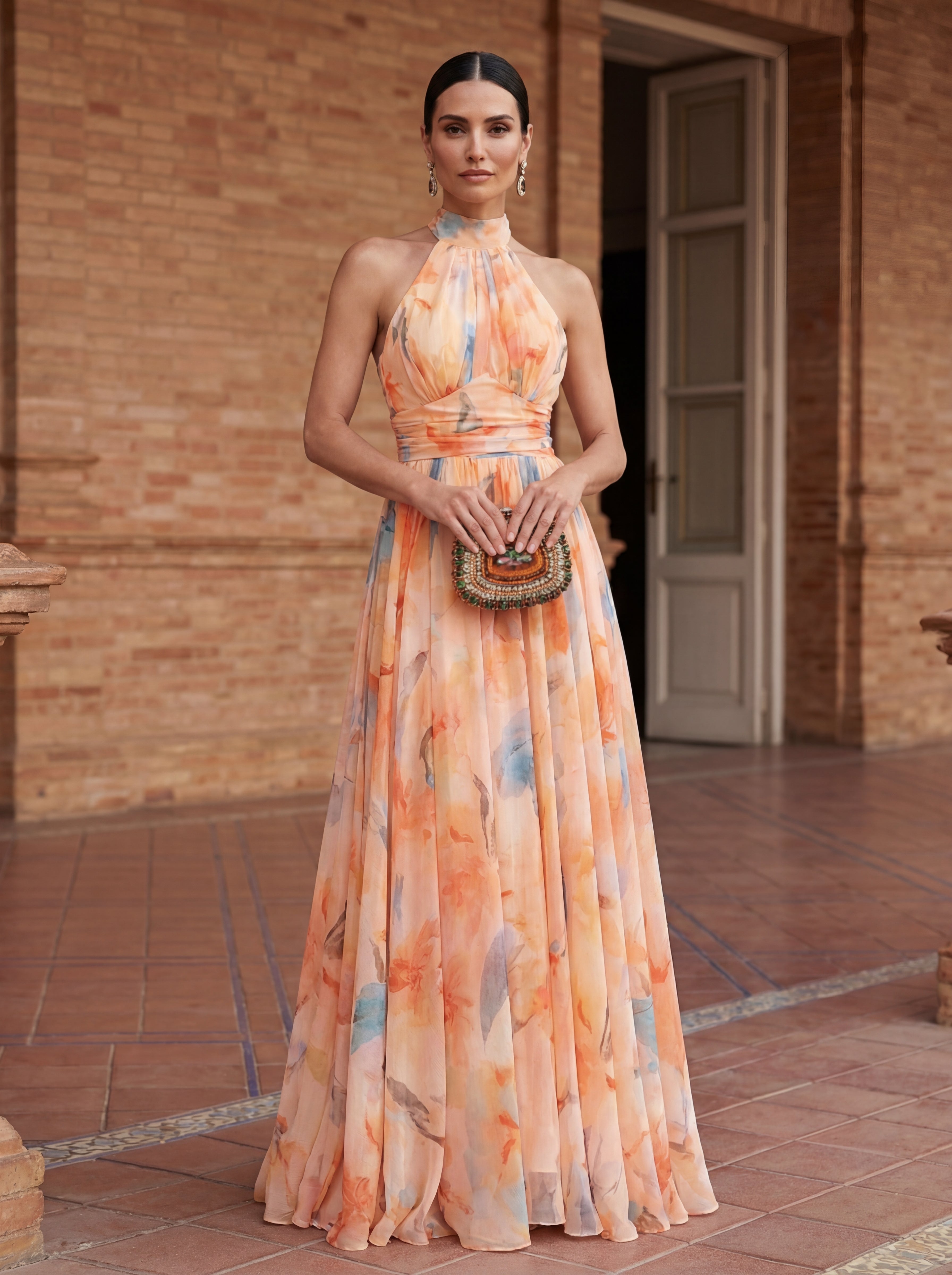 Esther™ | Robe Halter à Imprimé Aquarelle