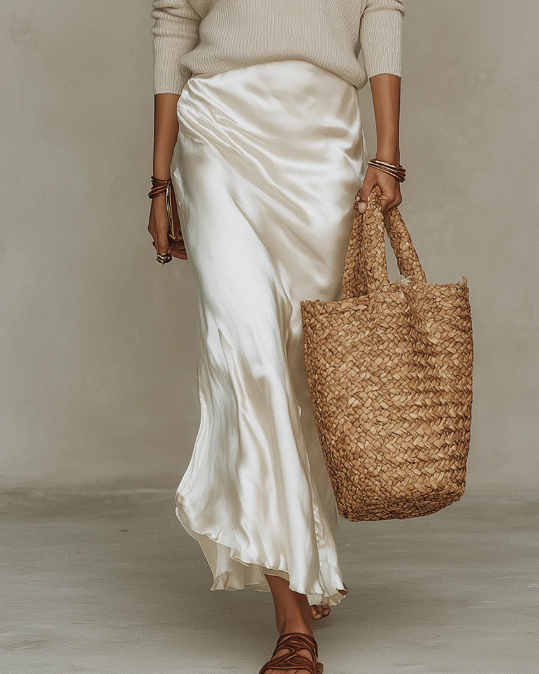 Élégante robe midi en satin