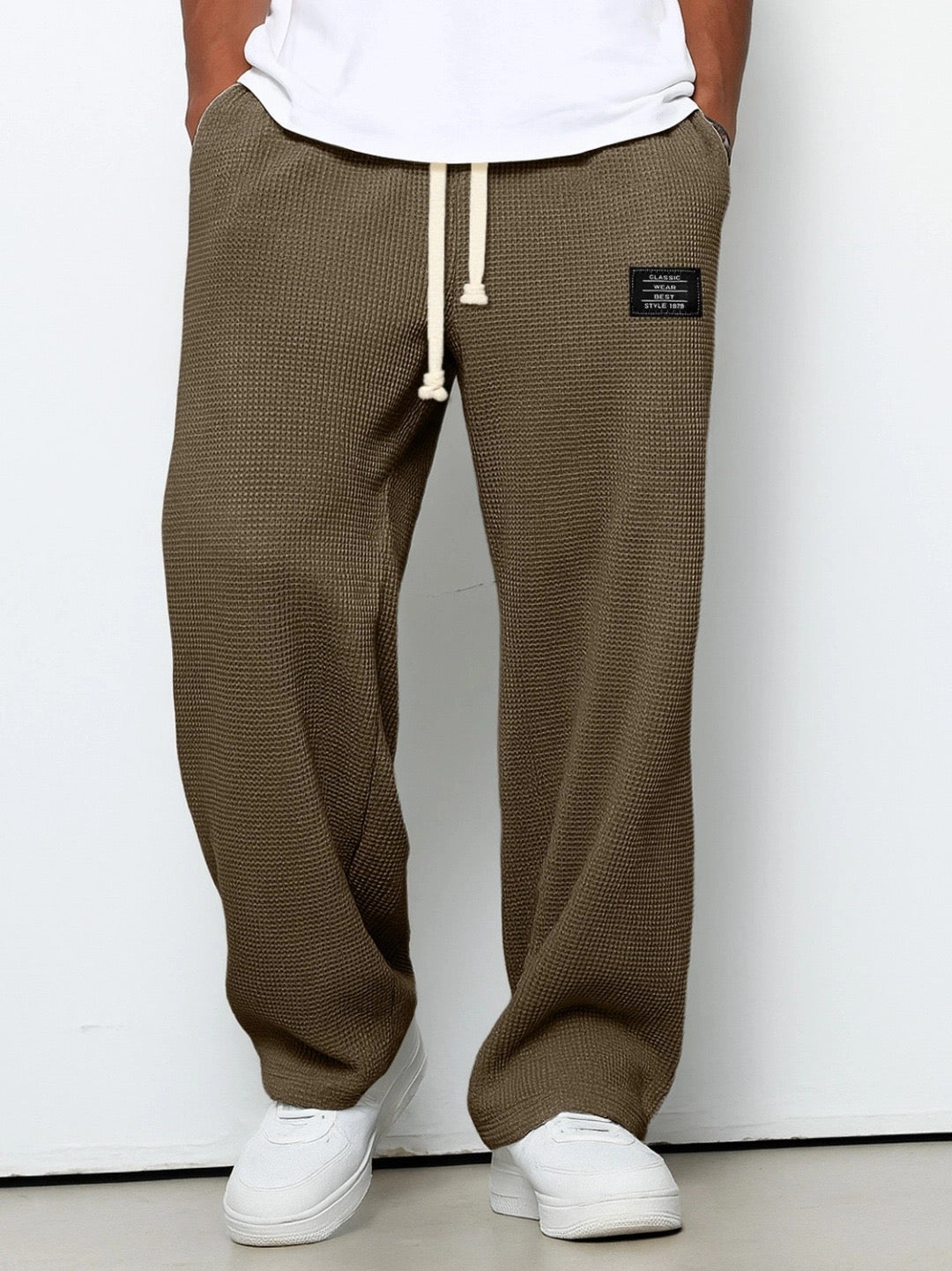 AliceLeon™ | Pantalon large à motif gaufré en nid d'abeille
